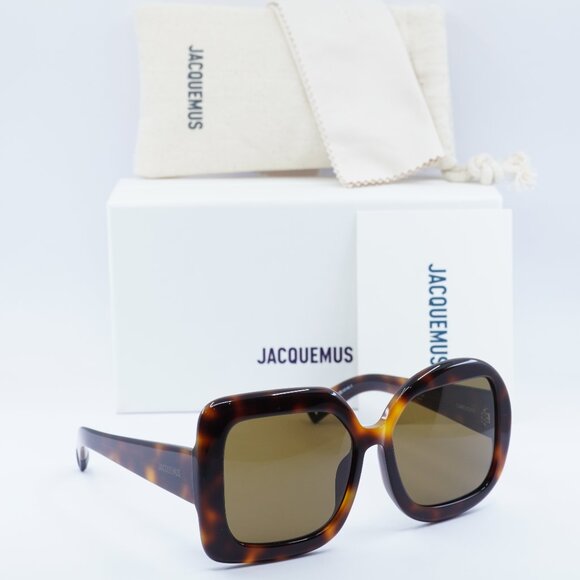 Jacquemus CARRE ROND JAC/10 C2 Geometric Sunglasses - Havana/Brown - Picture 1 of 11
